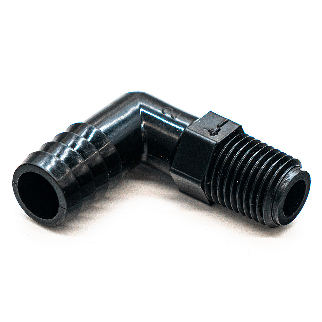 PVC Fitting, Elbow, 1/2" Barb x 1/4" MIPT (39438)