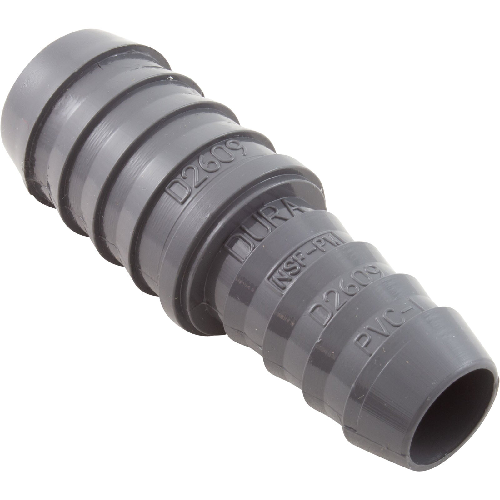 PVC Fitting, Coupling, 1" Barb x 3/4" Barb (1429-131 / D2609)