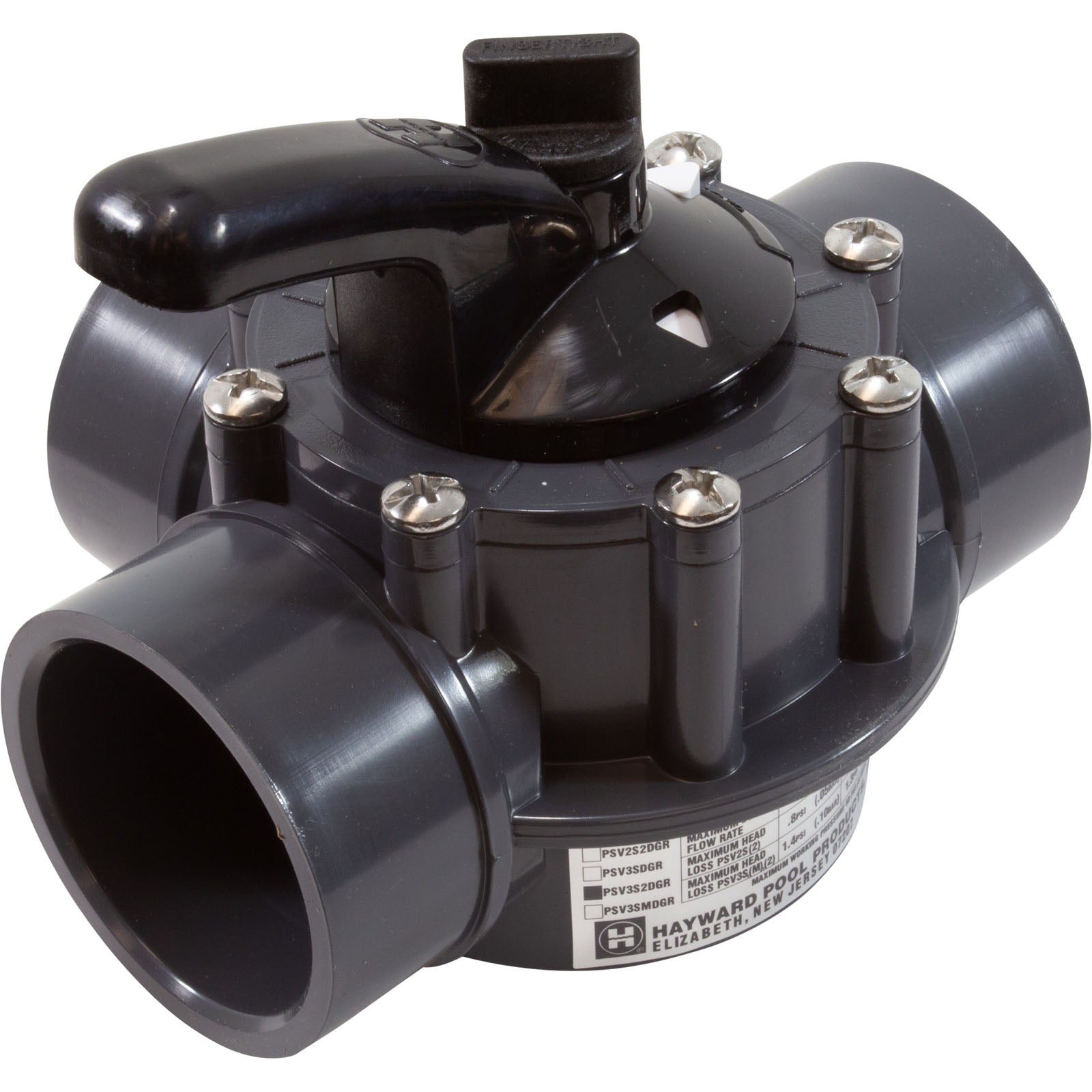 Hayward PVC Diverter Valve, 3-Way, 2 - 2 1/2" (PSV3S2DGR)
